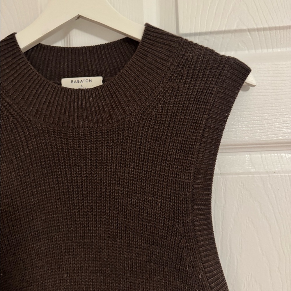 Aritzia Babaton Brown Knit Midi Dress